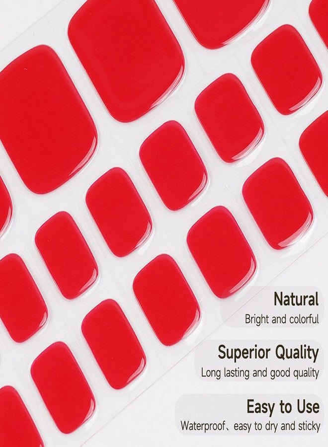 DUKASOU Semi Cured Gel Nail Strips & Toenail Stickers 2 Set (Hot Red), Gel Nail Stickers Wraps Art DIY, Long Lasting, Gifts for Women, Works with UV Lamp, Easy to Apply & Remove - Image 5